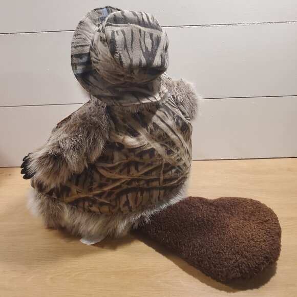 Plush Beaver Ducks unlimited wearing Camo Vest & Hat 14" Greenwing - Picture 7 of 9